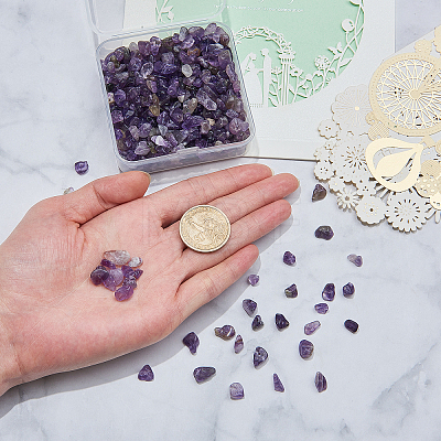 Natural Amethyst Chip Beads G-CJ0001-23-1