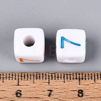 Opaque Acrylic European Large Hole Beads SACR-N020-01A-08-1