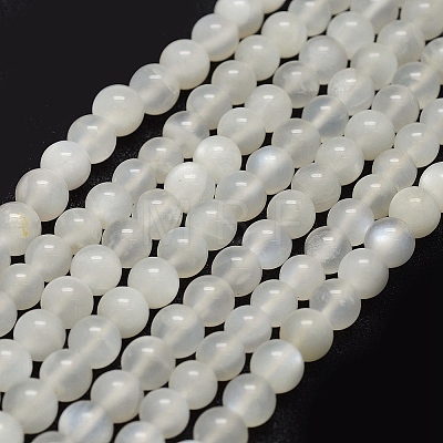 Natural White Moonstone Beads Strands X-G-P335-04-6mm-1