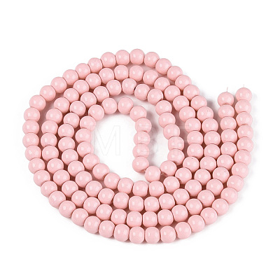 Painted Glass Bead Strands DGLA-S071-6mm-B2-1