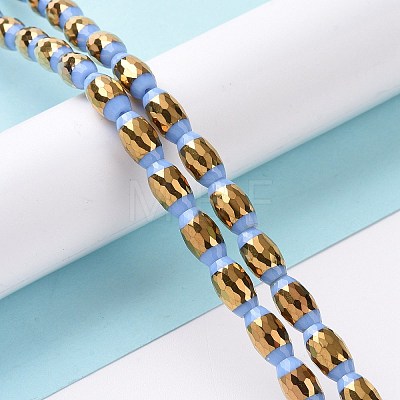 Electroplated Glass Beads Strands GLAA-P003-D02-1