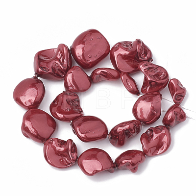 Shell Pearl Beads Strands BSHE-Q031-15D-1