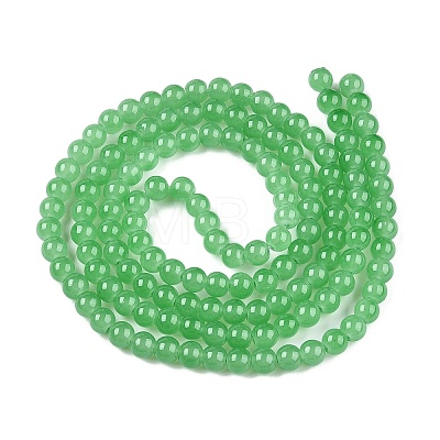 Baking Painted Imitation Jade Glass Round Bead Strands DGLA-Q021-6mm-10-A-1