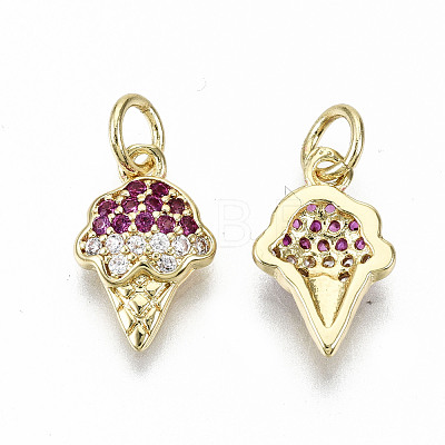 Brass Micro Pave Colorful Cubic Zirconia Charms X-ZIRC-S067-163-NF-1