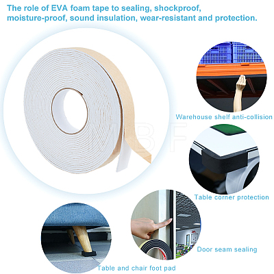 Strong Self Adhesive EVA Foam Tape for Doors and Windows AJEW-WH0347-27B-01-1