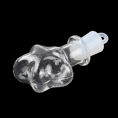 Clear Glass Wishing Bottle Pendants GLAA-A010-01D-1