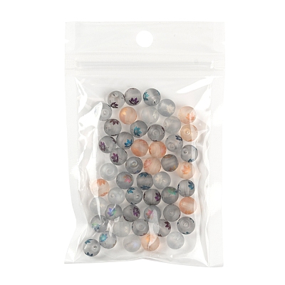 50Pcs 5 Colors Autumn Theme Electroplate Transparent Glass Beads EGLA-FS0001-04-1
