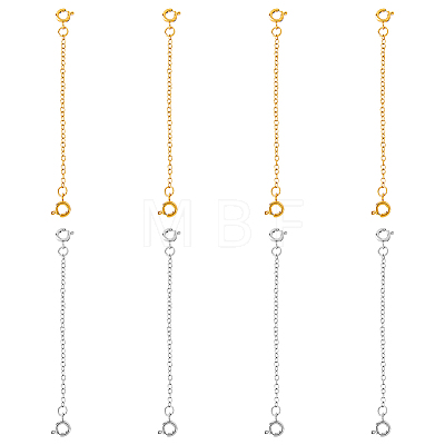 8Pcs 2 Colors 304 Stainless Steel Extender Chain with Spring Ring Clasps DIY-FH0004-99-1