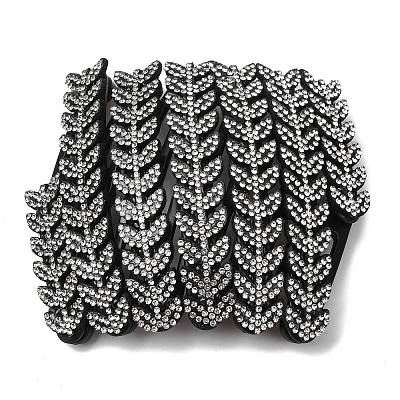 Plastic Rhinestone Hair Bands OHAR-B007-02-1