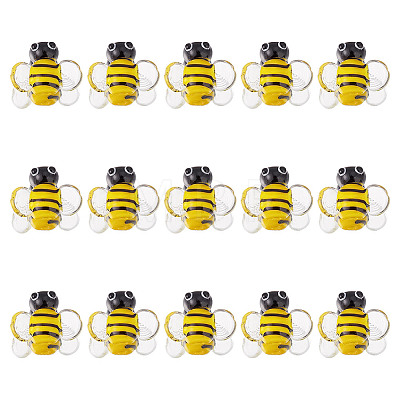 15Pcs Handmade Lampwork Beads LAMP-GO0001-15-1