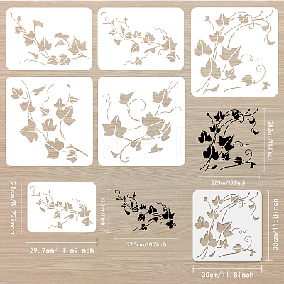 5Pcs 5 Styles PET Hollow Out Drawing Painting Stencils DIY-WH0394-0006-1