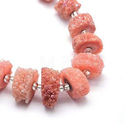 Natural Druzy Quartz Crystal Beads Strands G-F582-B05-1