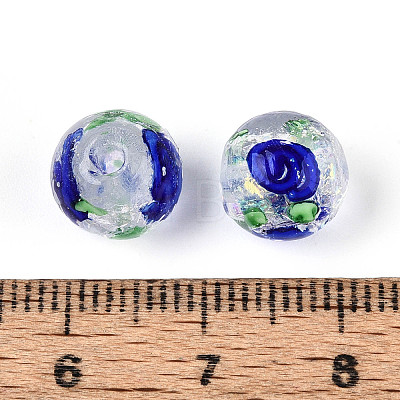 Handmade Foil Lampwork Beads Strands FOIL-T008-05F-1