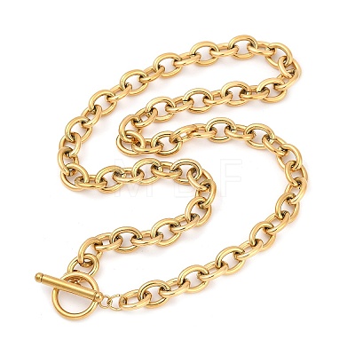 304 Stainless Steel Chunky Cable Chain Necklaces for Women NJEW-Z072-02G-1