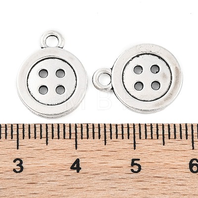 4-Hole Button Tibetan Style Zinc Alloy Charms TIBEP-R334-167AS-RS-1