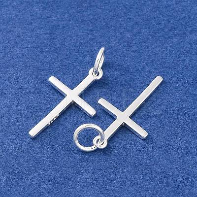 Rack Plating 925 Sterling Silver Pendants STER-L044-01S-1