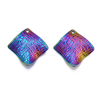 Rack Plating Rainbow Color Alloy Pendants PALLOY-S180-311-1