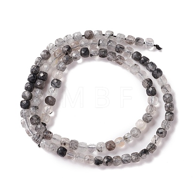 Natural Black Rutilated Quartz Beads Strands G-M390-06A-1