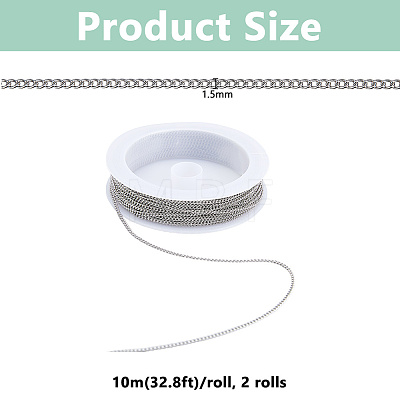 20M 304 Stainless Steel Curb Chains CHS-DC0001-07-1
