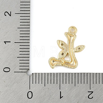 Brass Crystal Rhinestone Letter Links Connector Charms KK-S395-06G-L-1