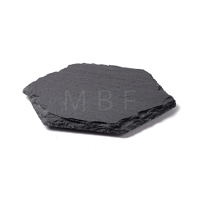 Natural Black Stone Cup Mat AJEW-G036-05-1