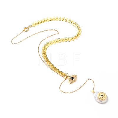 Brass Lariat Necklaces NJEW-JN03000-1