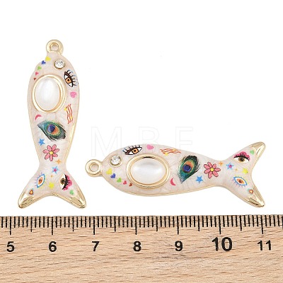 Printed Alloy Enamel Pendants RB-CBAA915-02G-06-1