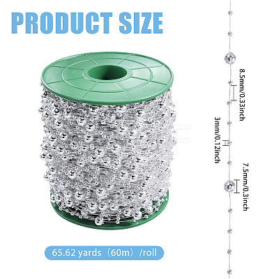 Plastic Imitation Pearl Beaded Chains KY-WH0051-25C-1