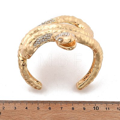 Snake Alloy Open Cuff Bangles for Women BJEW-A027-02G-1