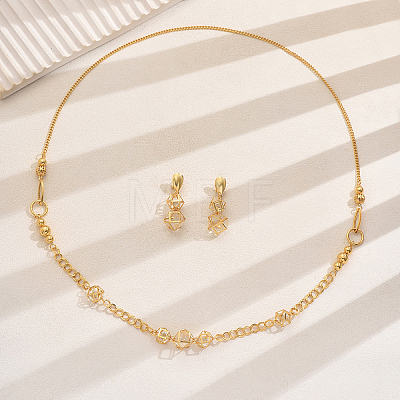 Geometric Hollow Ball Alloy & Iron Earrings & Necklaces Set for Women Party Dressing GU3688-1