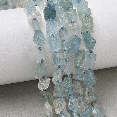 Natural Aquamarine Beads Strands G-L650-B01-01-1