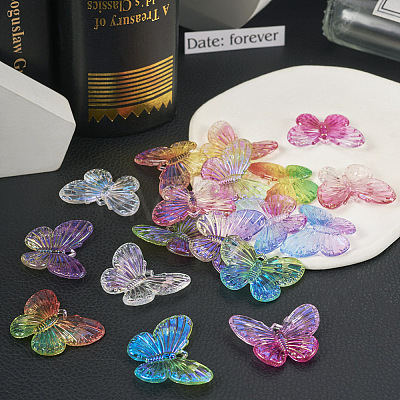  18Pcs 9 Colors Transparent Resin Pendants RESI-TA0002-03-1