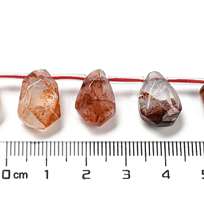 Natural Red Hematoid Quartz/Ferruginous Quartz Beads Strands G-Z040-A04-01-1