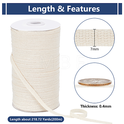 200M Cotton Linen Herringbone Ribbon WH-WG84529-01-1