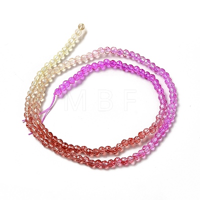 Transparent Gradient Color Glass Beads Strands X1-GLAA-H021-01B-10-1