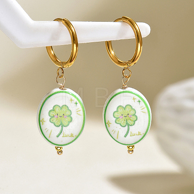 Hand Painted 201 Stainless Steel Hoop Earrings QR6468-3-1