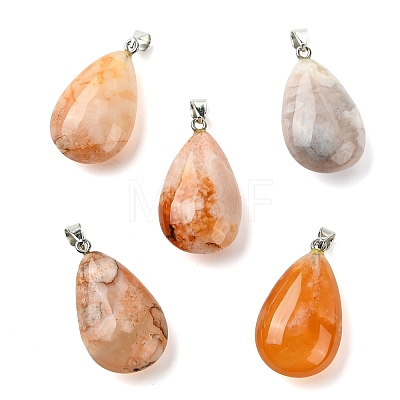 Natural Cherry Blossom Agate Pendants GG-K002-09P-1