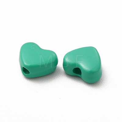 Heart Spray Painted Alloy Beads FIND-G053-01M-1