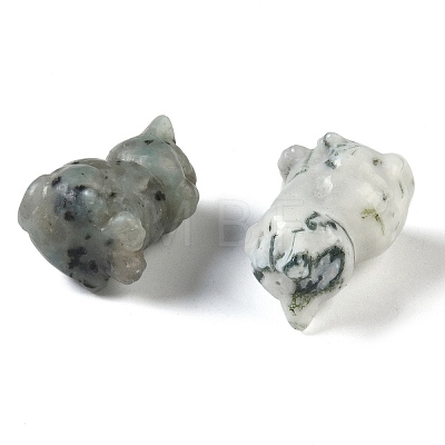 Natural Mixed Gemstone Carved Cat Figurines DJEW-M015-04-1