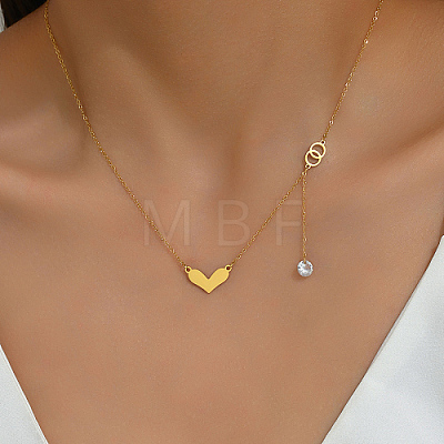Stainless Steel Heart Pendant Necklace for Women XB0249-1
