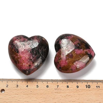 Natural Rhodonite Heart Display Decorations G-P562-02B-1