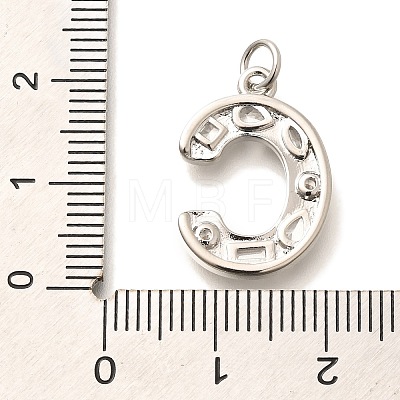 Brass Micro Pave Clear Cubic Zirconia Pendants KK-G521-01P-C-1