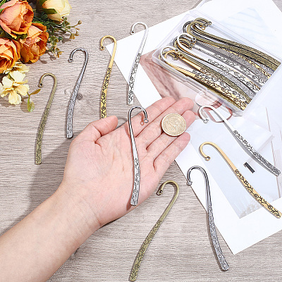 24Pcs 4 Styles Zinc Alloy Bookmark Findings FIND-PA0001-73-1