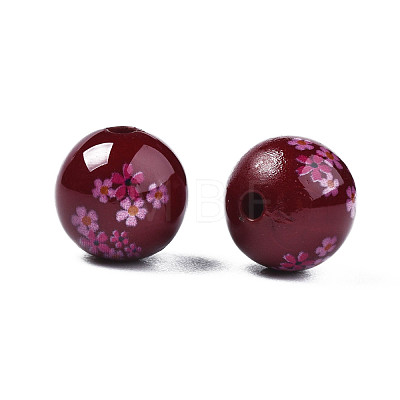Opaque Printed Acrylic Beads MACR-T043-03D-1