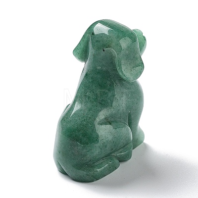 Natural Green Aventurine Carved Healing Dog Figurines DJEW-F025-01C-1