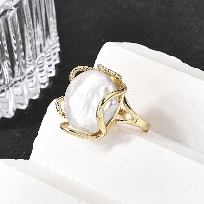 Brass Cuff Open Rings for Women RJEW-D344-02G-1