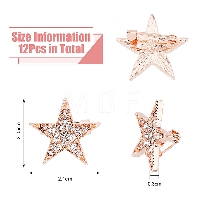 SUPERFINDINGS 12Pcs Star Brooch Pin JEWB-FH0001-43-1