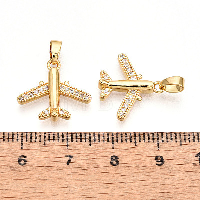 Brass Micro Pave Cubic Zirconia Pendants KK-T070-82G-1