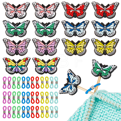  Butterfly Silicone Knitting Needle Stoppers SIL-NB0001-27-1