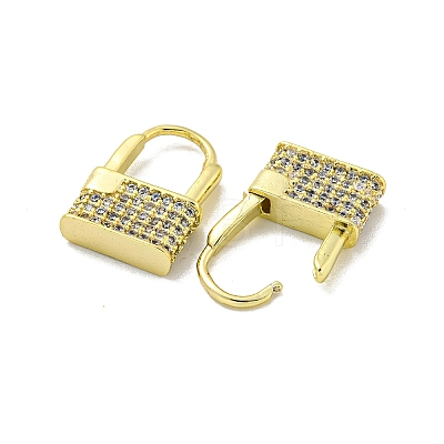 Brass Micro Pave Cubic Zirconia Hoop Earring EJEW-C088-20G-01-1